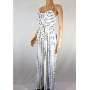 White Stripped Jumpsuit